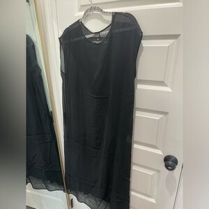 Eileen Fisher Black Dress with Slip Large